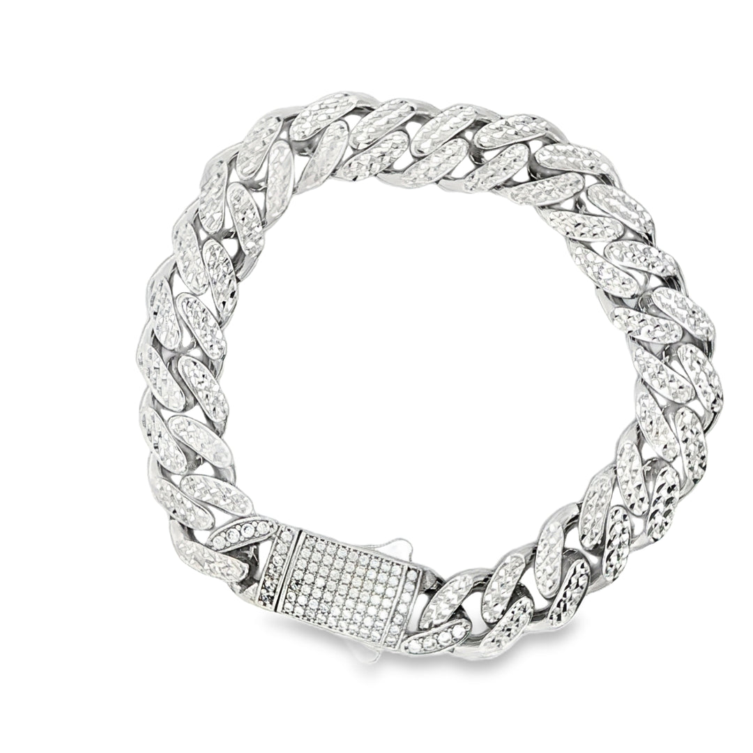 White Gold CZ Chain Bracelet