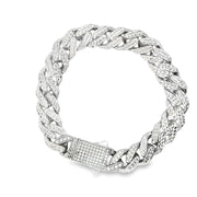 White Gold CZ Chain Bracelet