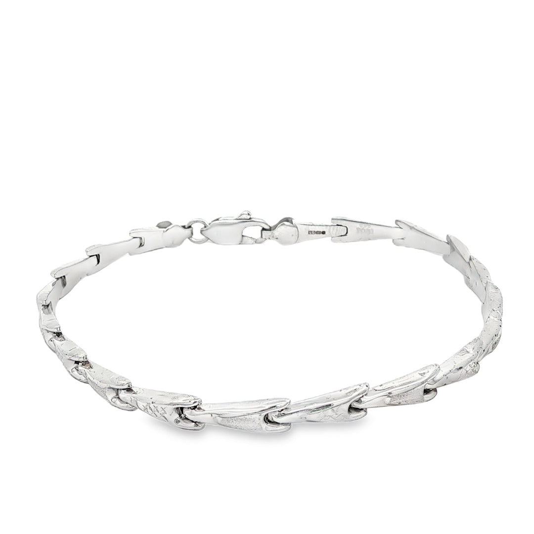 Elegant White Gold Chain Bracelet