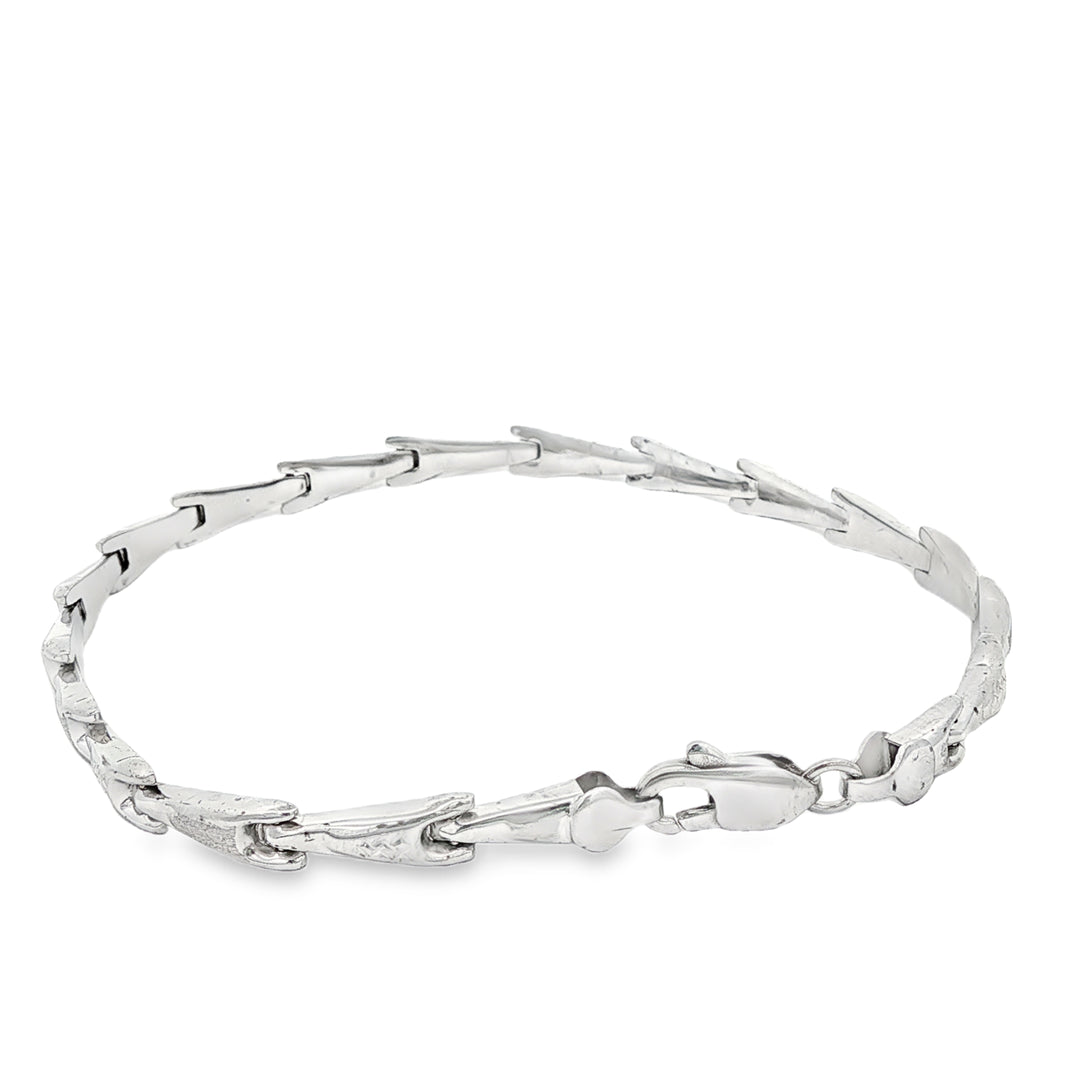 Elegant White Gold Chain Bracelet