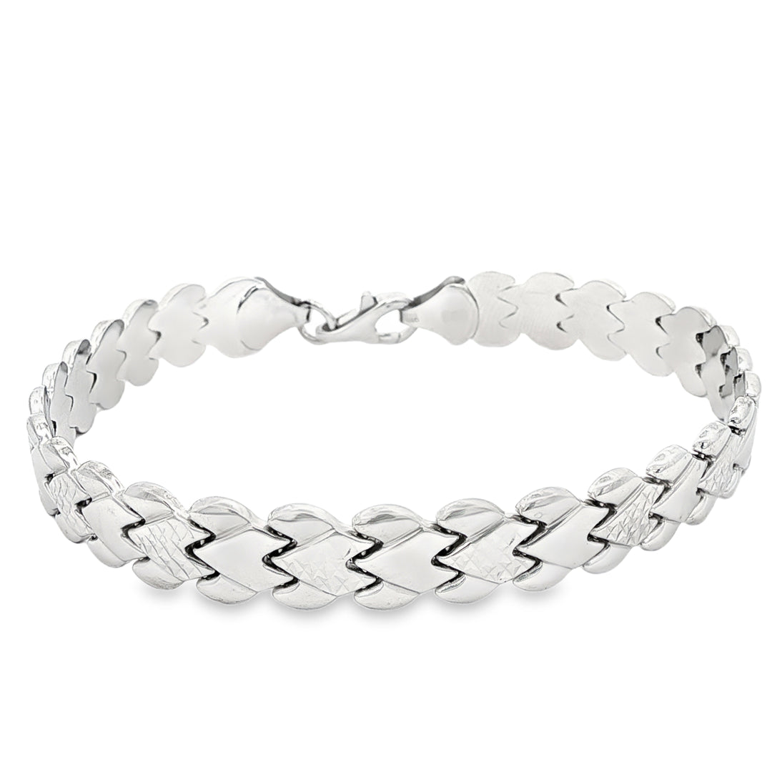 Elegant White Gold Chain Bracelet