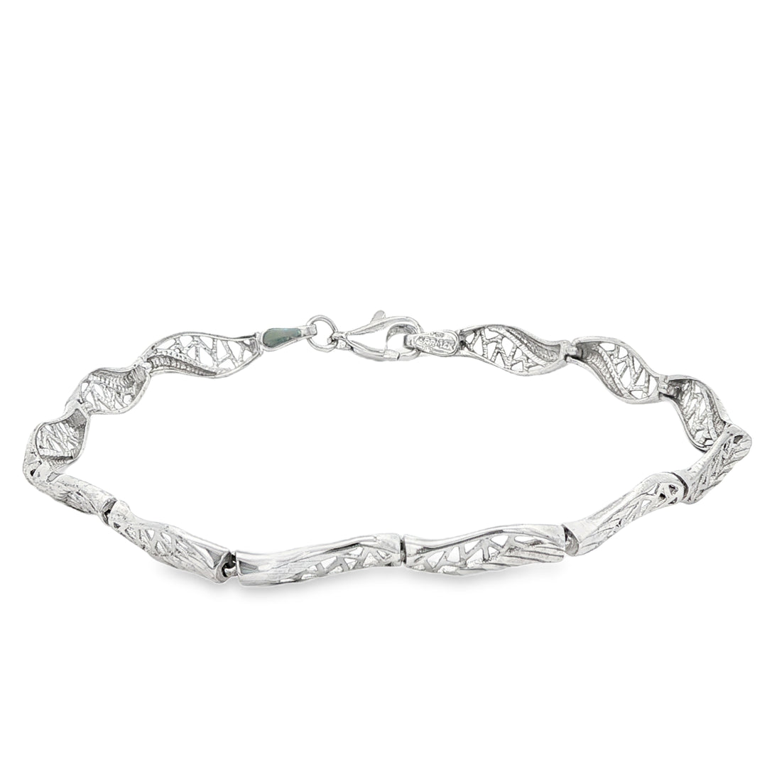 Elegant White Gold Chain Bracelet