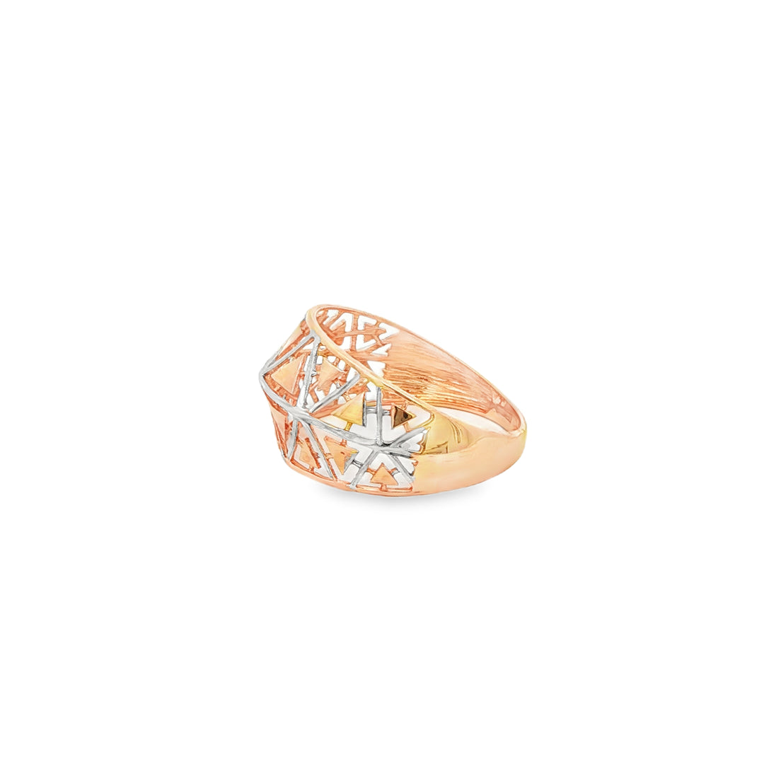 Modern Geometric Rose Gold Band Ring