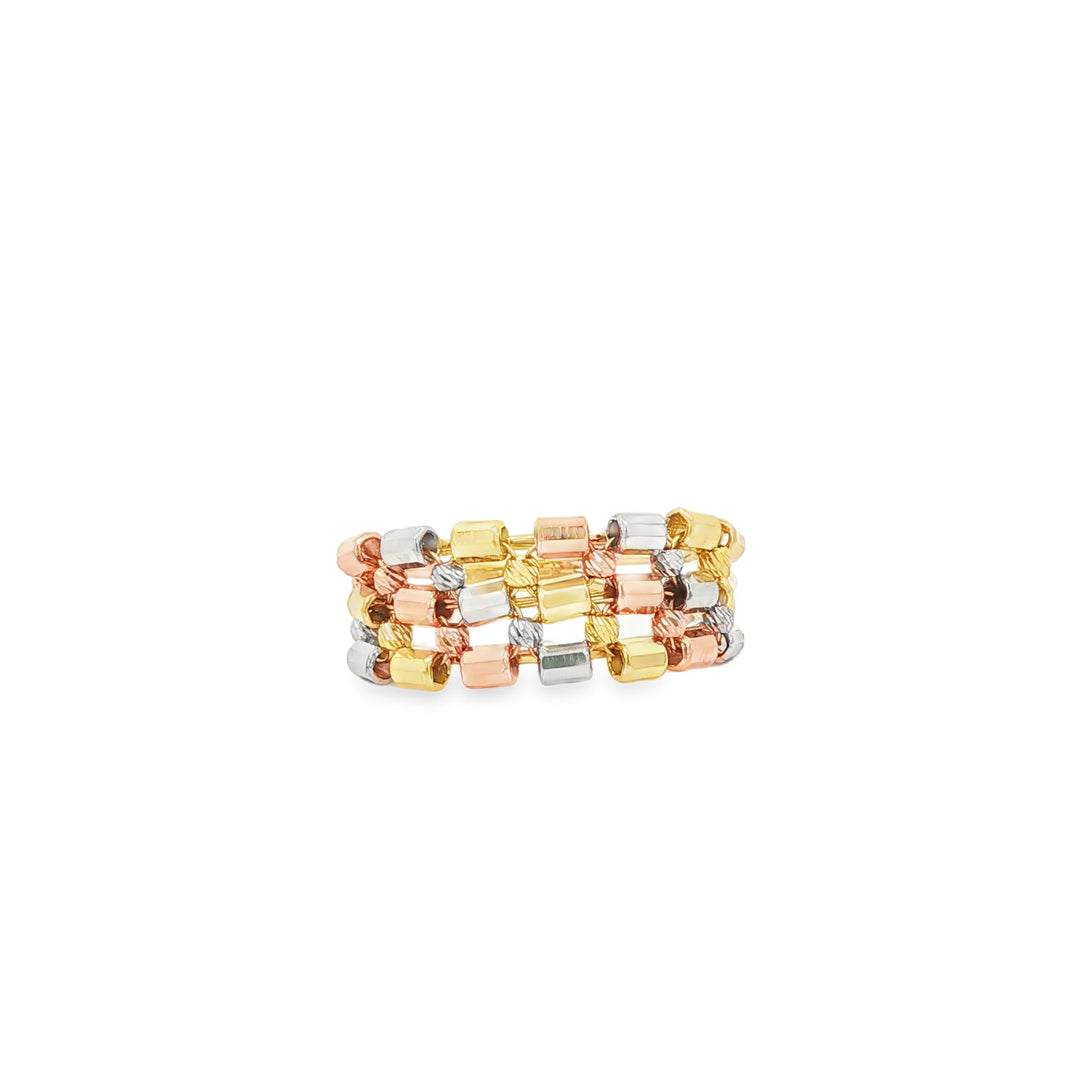 Tri-Gold joined Stackable Ring Set