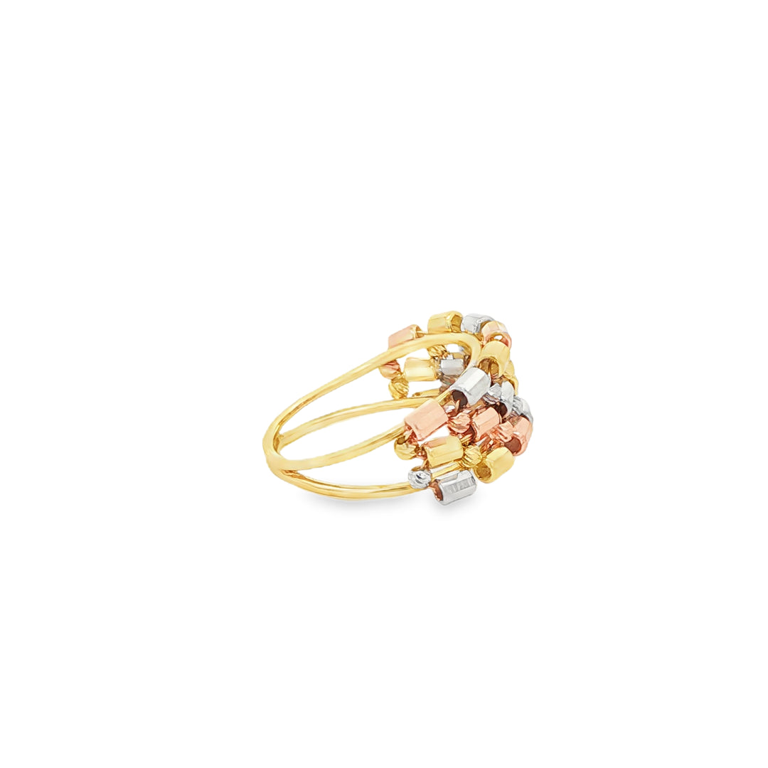Tri-Gold joined Stackable Ring Set
