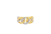 Yellow & White Gold Chain Link Band Ring