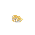Load image into Gallery viewer, Yellow &amp; White Gold Chain Link Band Ring