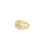 14ct Yellow Gold Band Ring with Round Brilliant Cut CZ