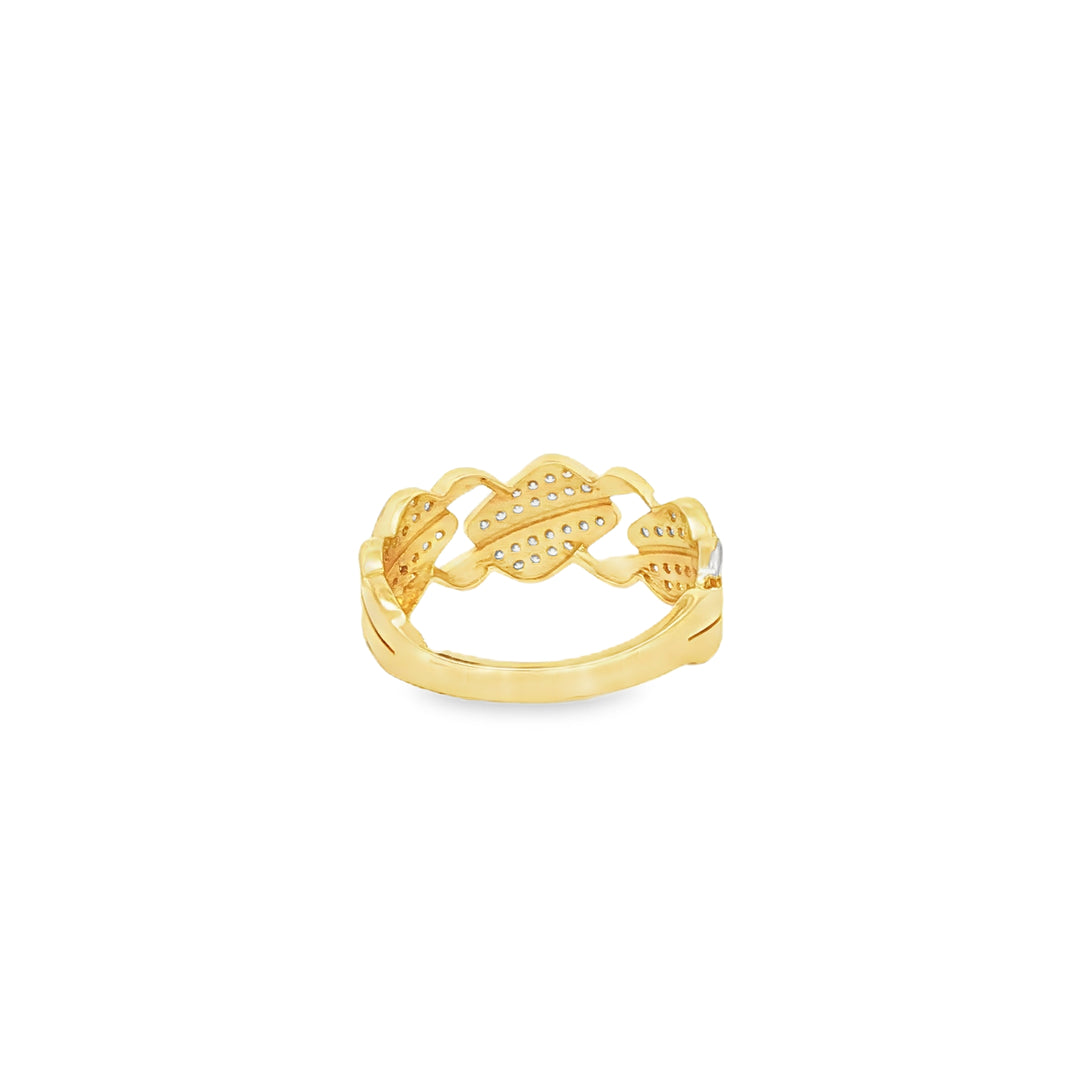 14ct Yellow Gold Band Ring with Round Brilliant Cut CZ