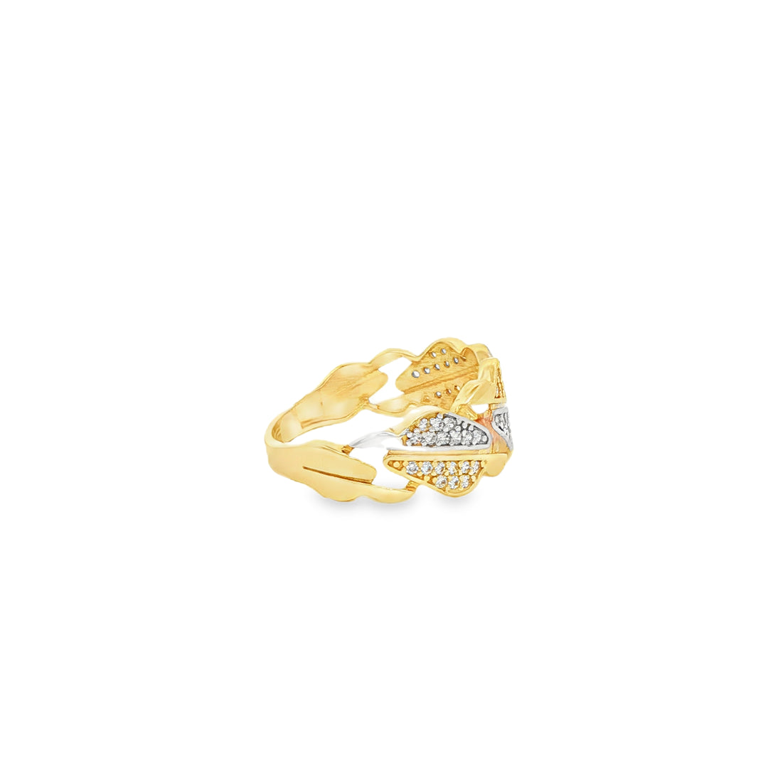 14ct Yellow Gold Band Ring with Round Brilliant Cut CZ