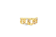 14ct Two-Tone Yellow Gold Chain Link Band Ring
