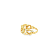 14ct Two-Tone Yellow Gold Chain Link Band Ring