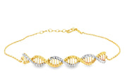 Two-Tone DNA Helix Chain Bracelet in Yellow Gold