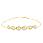 Load image into Gallery viewer, Two-Tone DNA Helix Chain Bracelet in Yellow Gold
