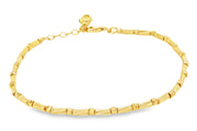 14ct Elegant Yellow Gold Textured Link Chain Bracelet