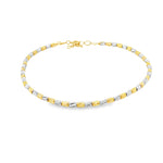 Load image into Gallery viewer, Two-Tone Bead Chain Bracelet in Yellow Gold and White Metal