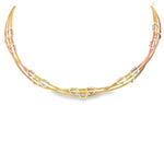 Load image into Gallery viewer, Yellow Gold Tone Multi-Strand Necklace with Heart Accents