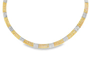 14ct Tri-Color Gold Beaded Necklace