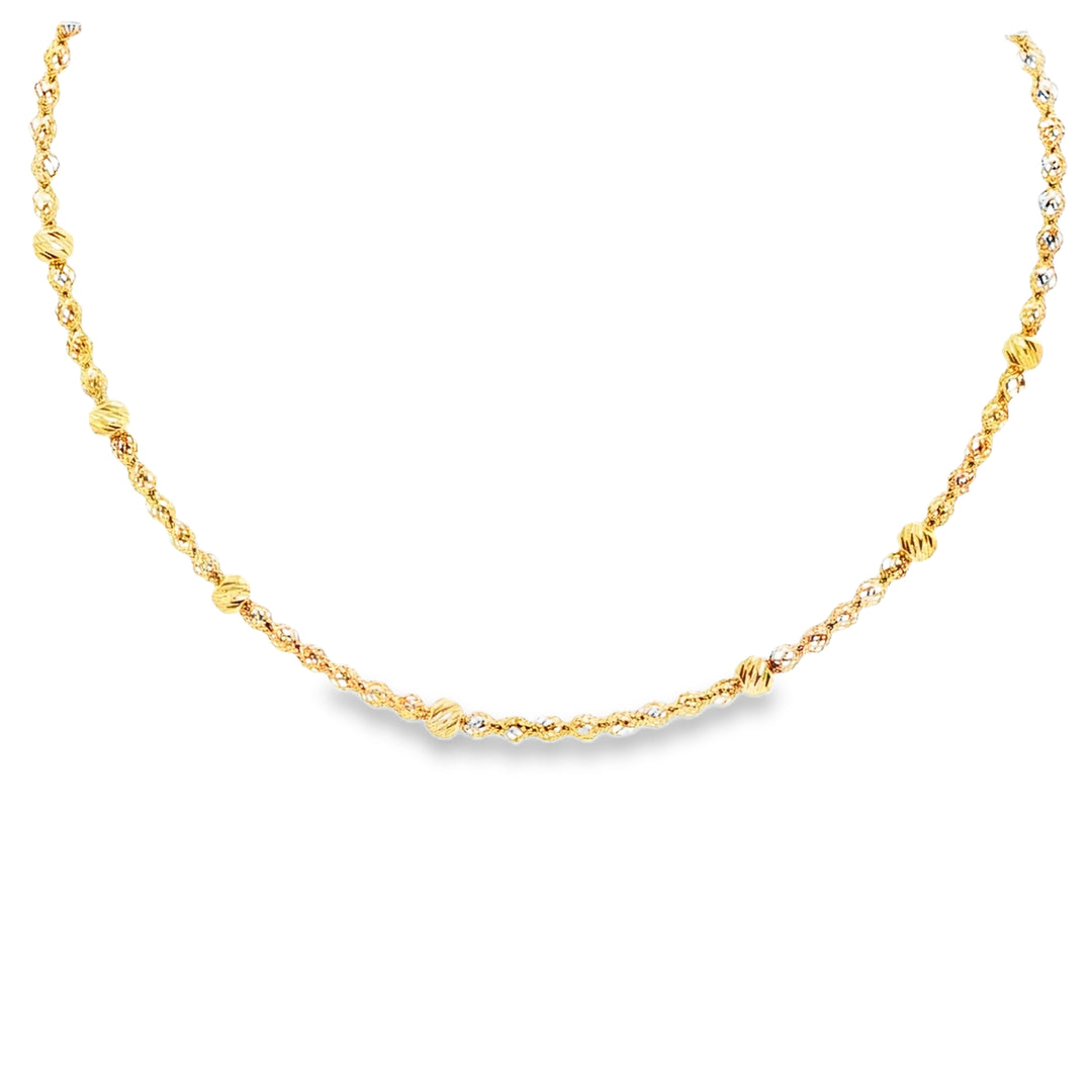 Elegant Yellow Gold Bead Necklace
