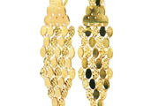 Yellow Gold Cascading Disc Dangle Earrings