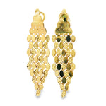 Load image into Gallery viewer, Yellow Gold Cascading Disc Dangle Earrings