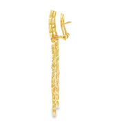 Yellow Gold Cascading Disc Dangle Earrings