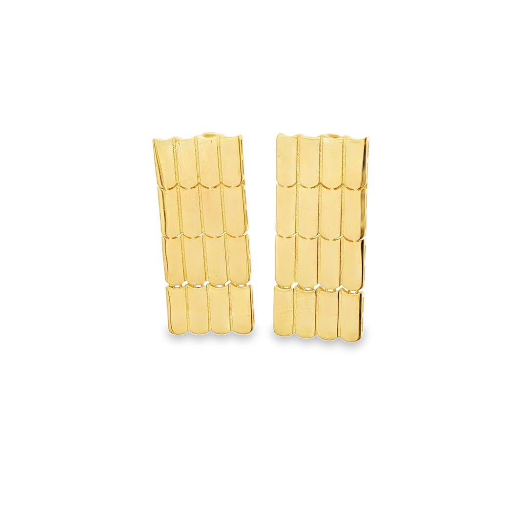 Yellow Gold Segmented Dangle Earrings