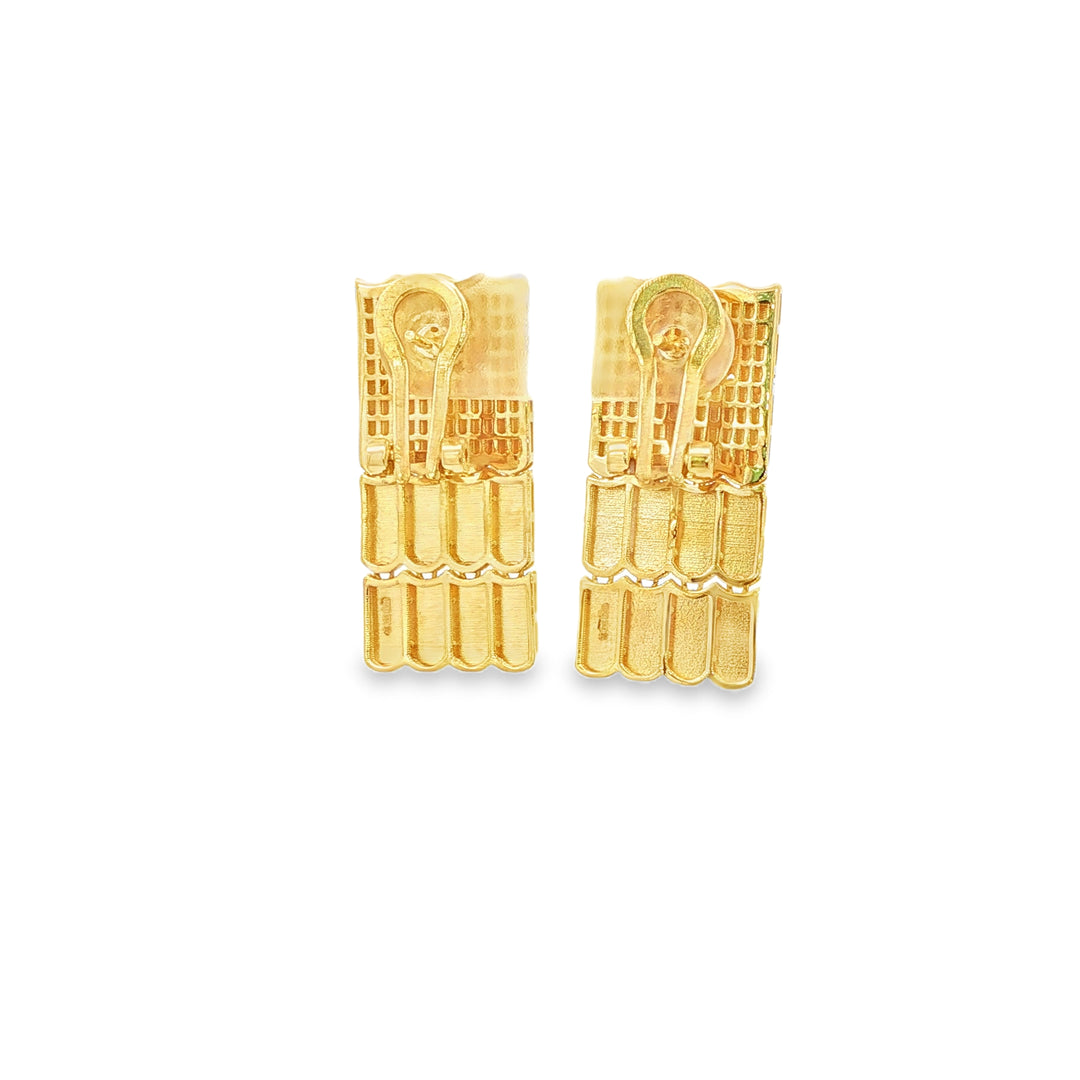 Yellow Gold Segmented Dangle Earrings
