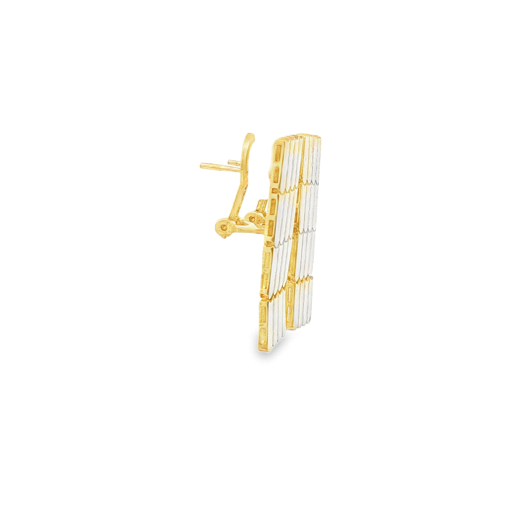 Yellow Gold Segmented Dangle Earrings