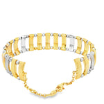 Load image into Gallery viewer, Tricolor Gold Interlocking Link Chain Bracelet