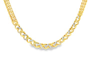 Yellow Gold CZ-Accented Cuban Necklace