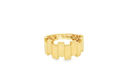 Architectural Design Yellow Gold Band Ring
