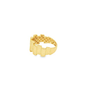 Architectural Design Yellow Gold Band Ring