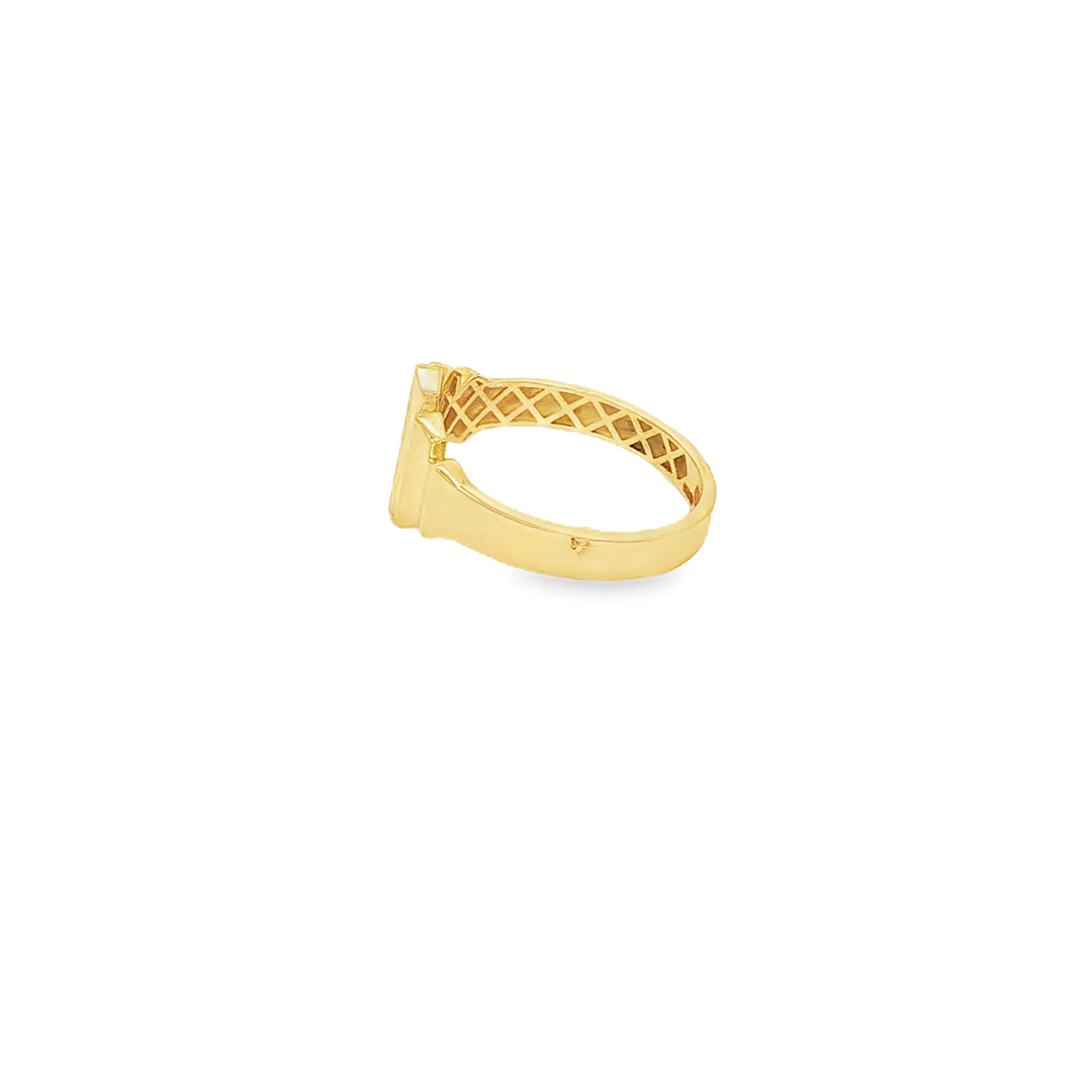 Modernist Yellow Gold Panel Band Ring