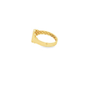 Modernist Yellow Gold Panel Band Ring