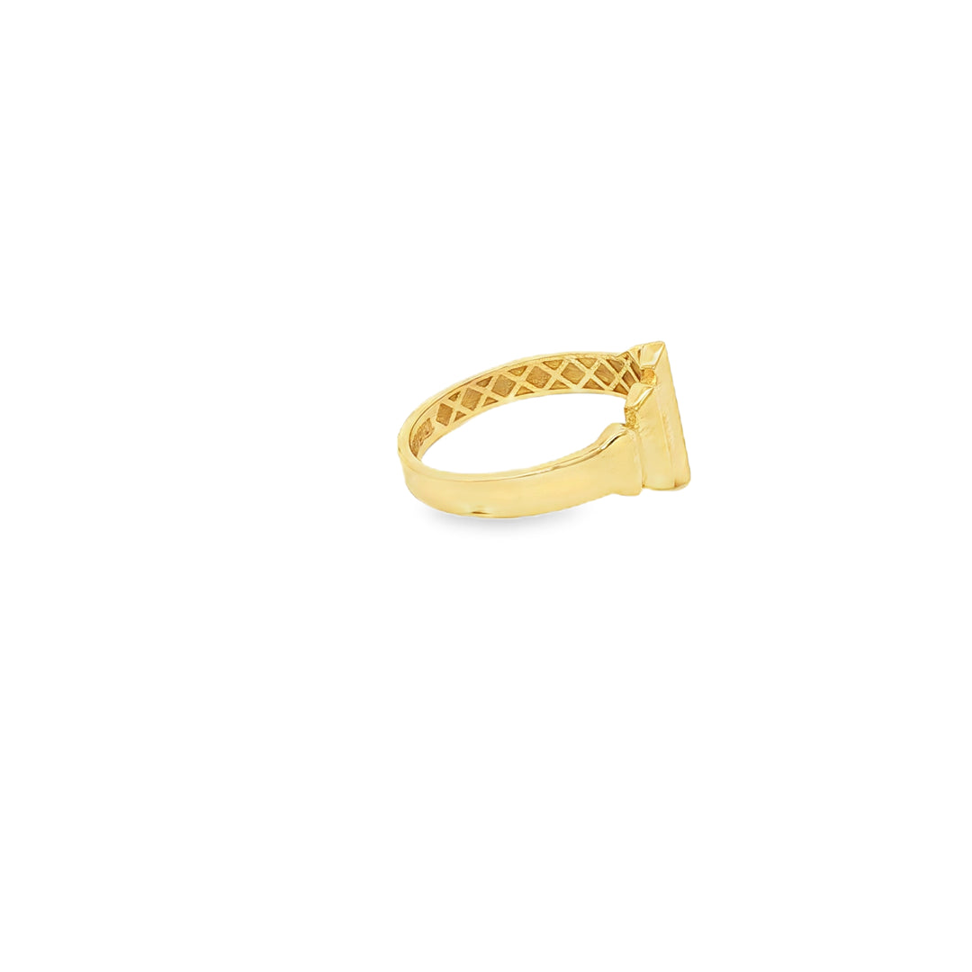 Modernist Yellow Gold Panel Band Ring