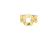 Yellow Gold Multistone Ring with Round Cut CZ