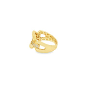 Yellow Gold Multistone Ring with Round Cut CZ
