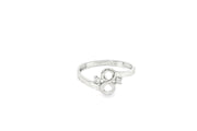White Gold Multistone Ring with Round Cut CZ