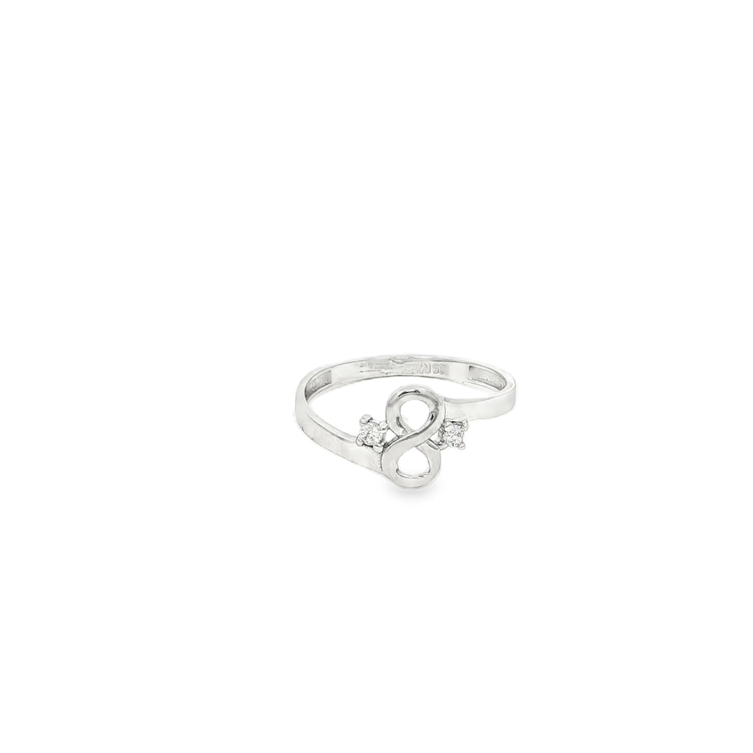 White Gold Multistone Ring with Round Cut CZ