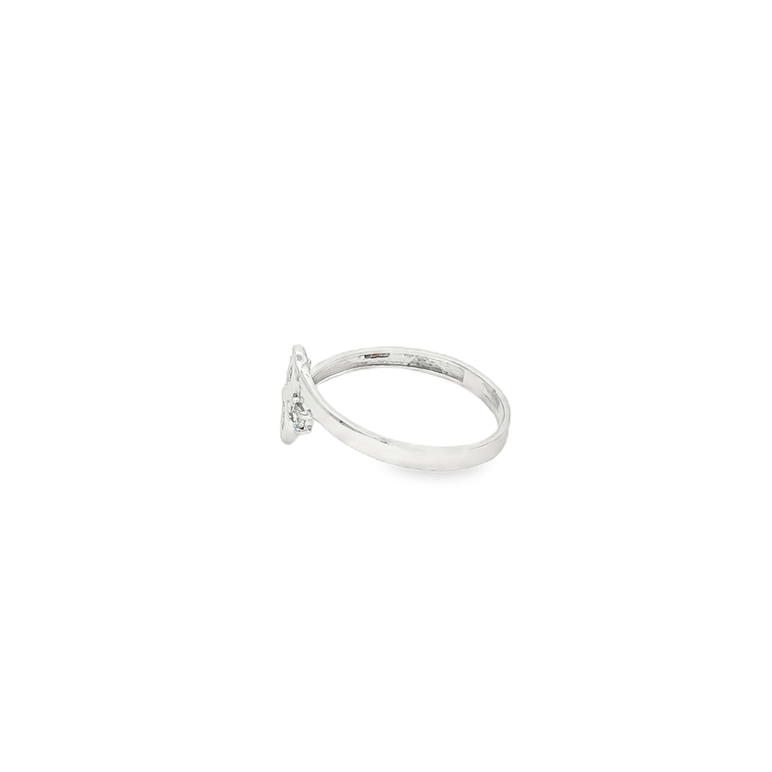 White Gold Multistone Ring with Round Cut CZ