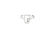 White Gold Multistone Ring with Round Cut CZ