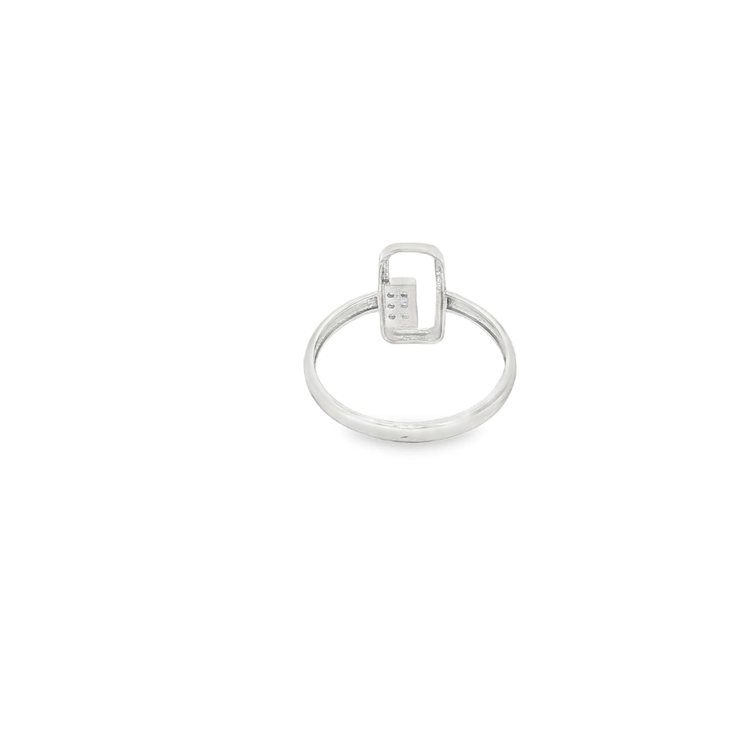 White Gold Multistone Ring with Round Cut CZ