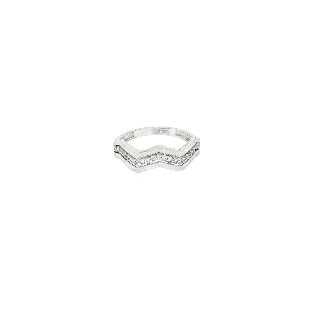 14ct White Gold Multistone Ring with Round Brilliant CZ