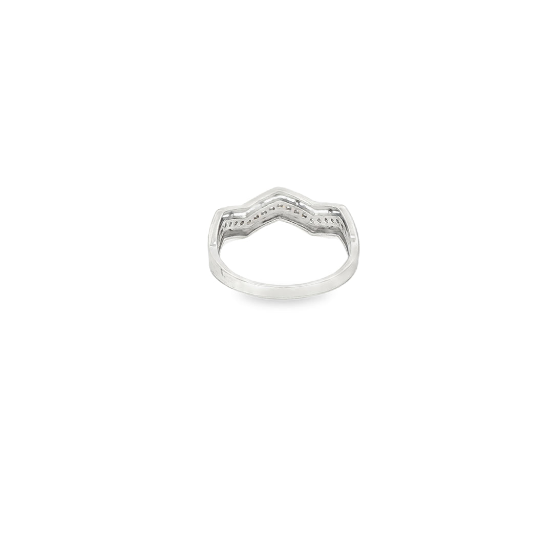 14ct White Gold Multistone Ring with Round Brilliant CZ