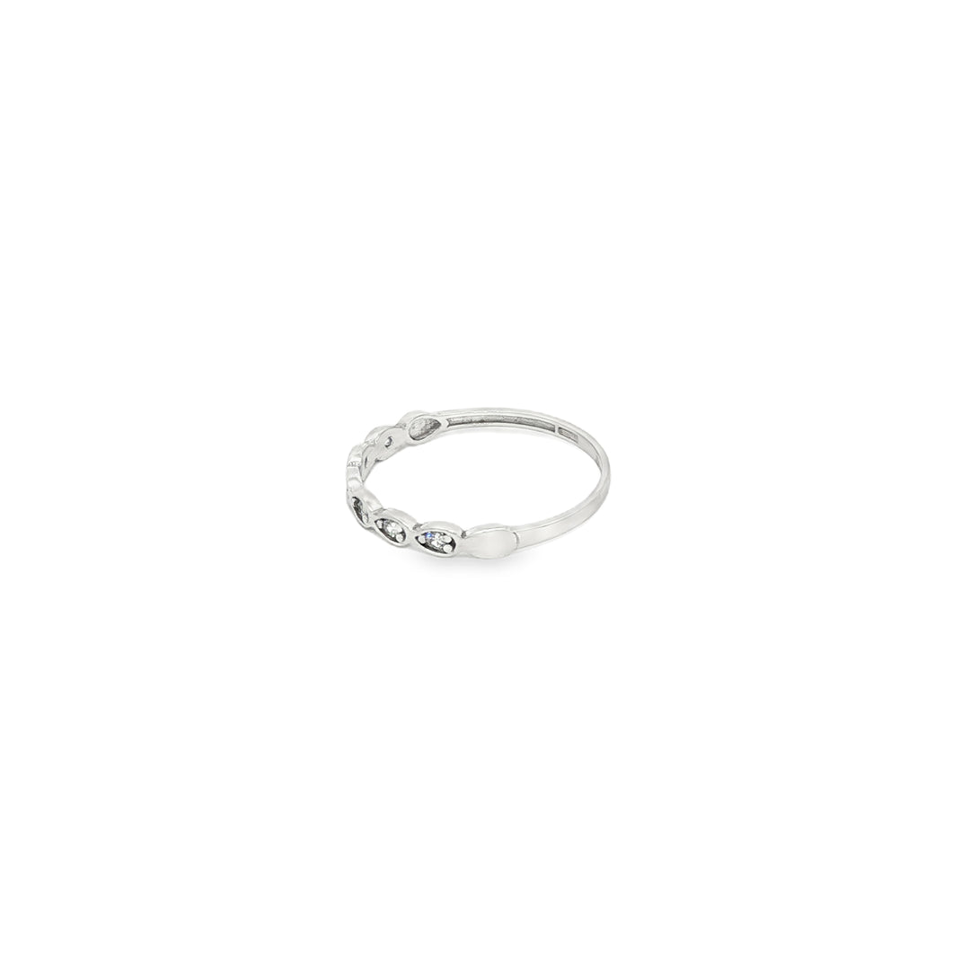 14ct White Gold CZ Multi-Stone Ring