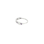 Load image into Gallery viewer, White Gold Heart Motif Amethyst Band Ring