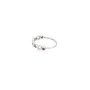 White Gold Heart Motif Amethyst Band Ring