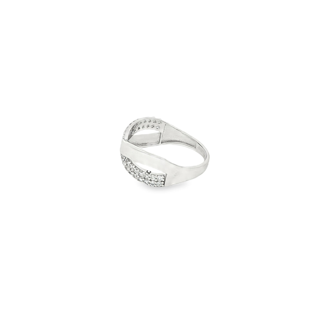 White Gold Multistone CZ Ring