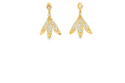 CZ Dangle Earrings in Yellow Gold